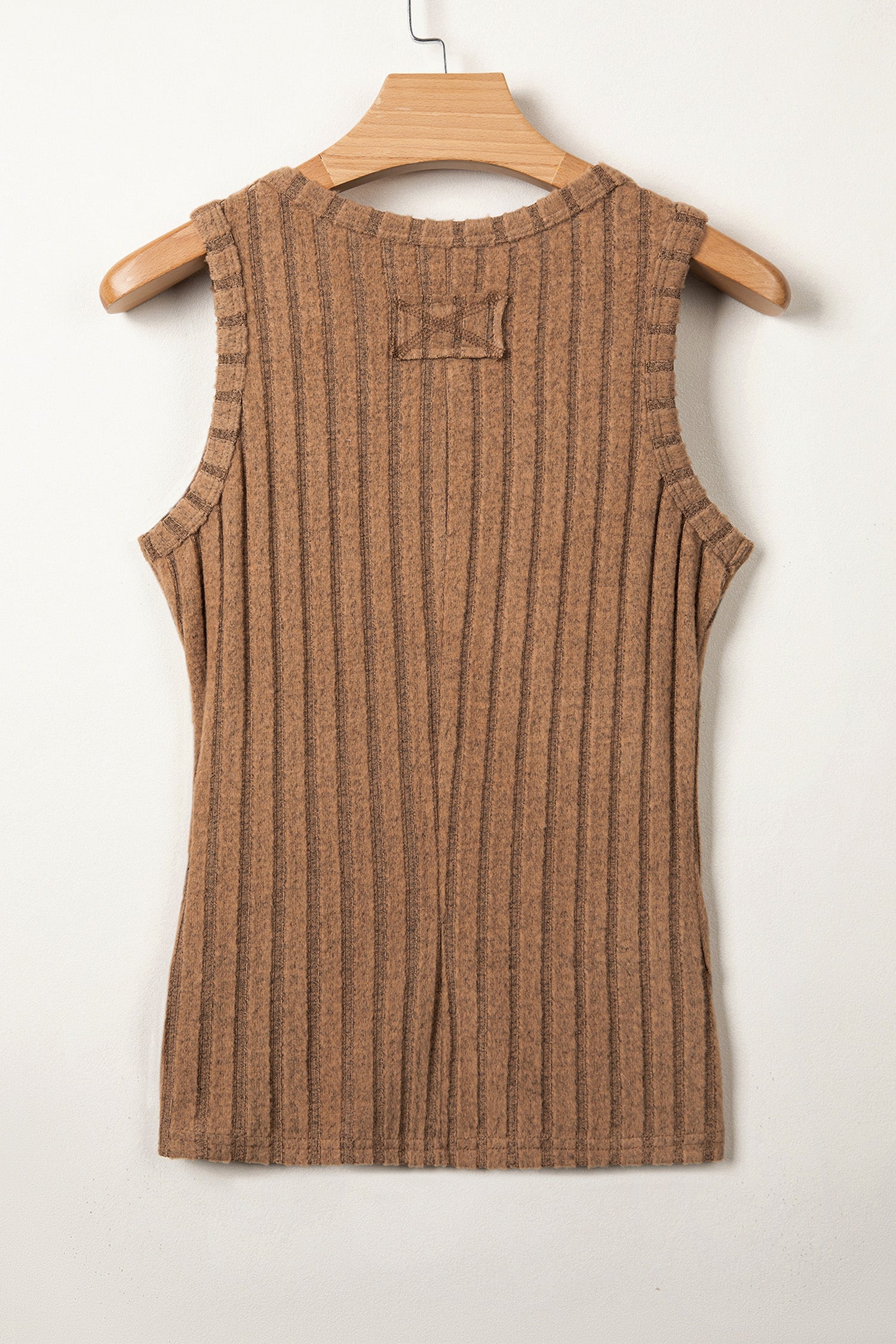 Beau Blue Slim ribbed mineral wash tank top with high elasticity and fitted design