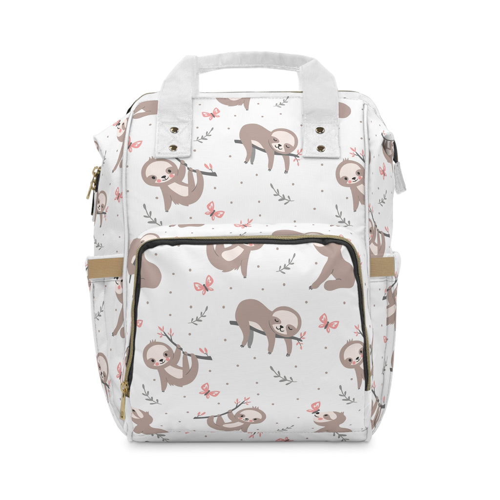 Stylish multifunctional diaper backpack with camouflage pattern and multiple compartments for baby essentials