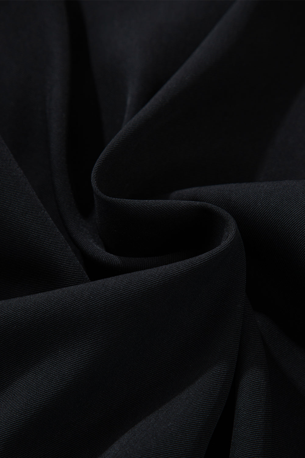 Black collar jacket with tab sleeves and zip-up closure