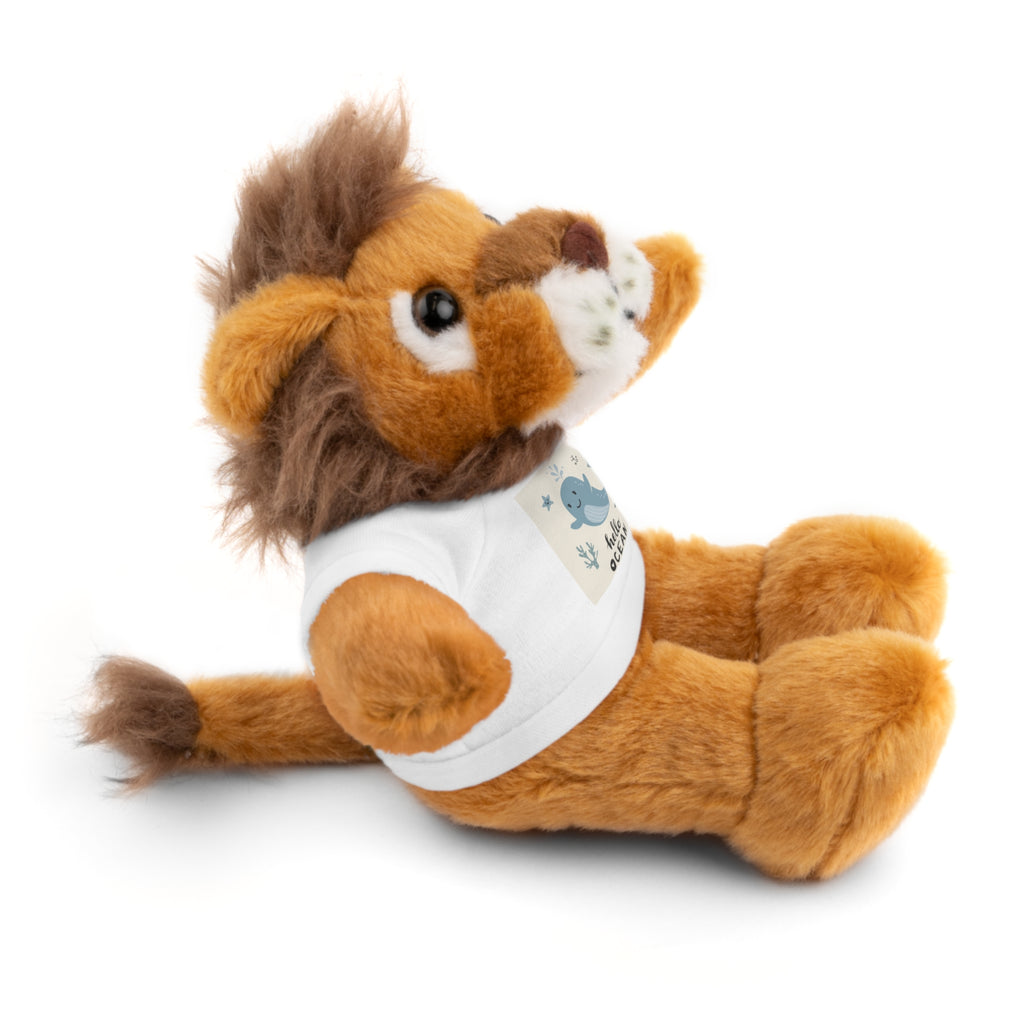 Cuddly Stuffed Bear with Tee - Cute Gift for Kids, Nursery Decor, Birthday Surprise, Ocean Theme, Plush Toy