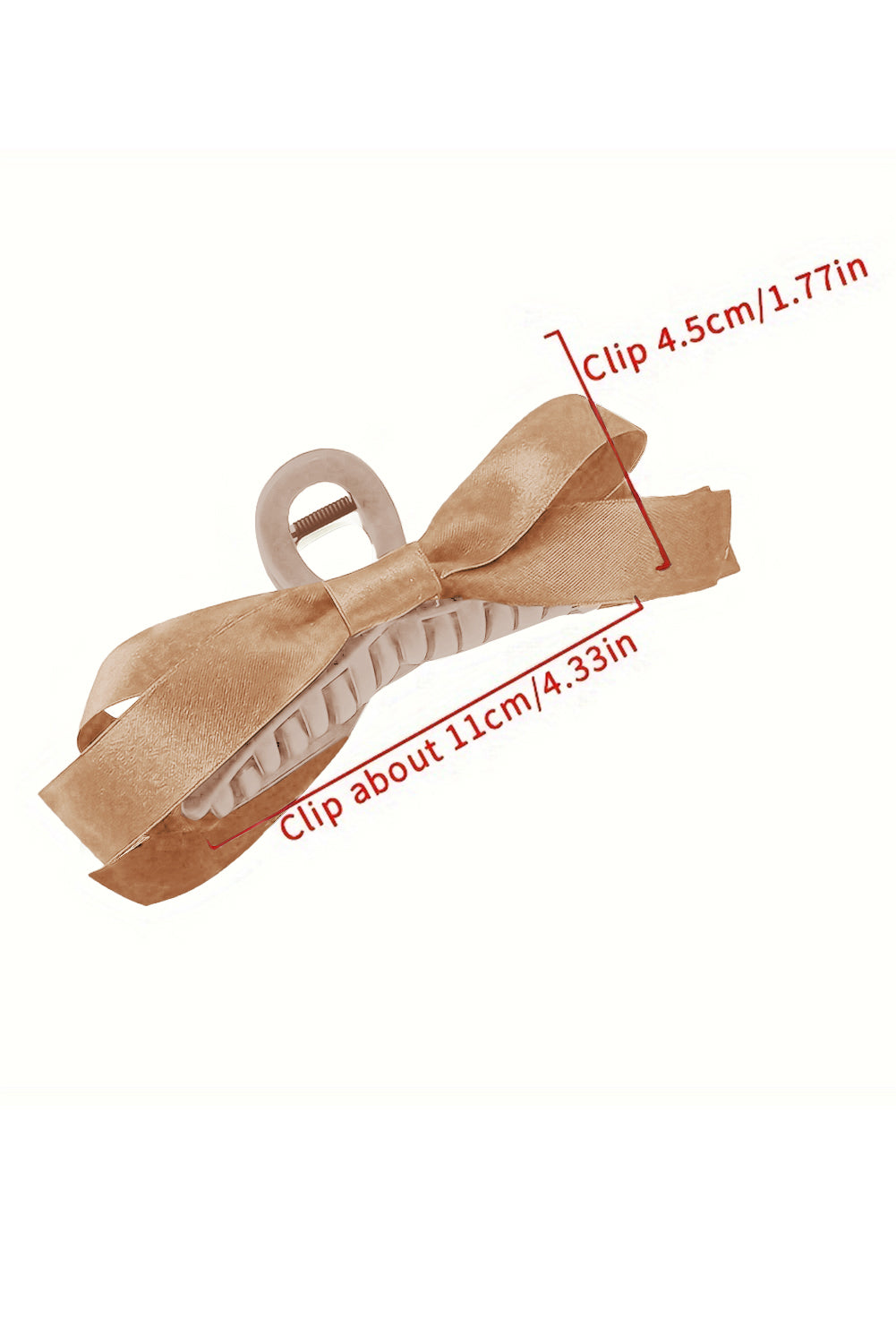 Large black bow decor hair claw clip securing thick hair