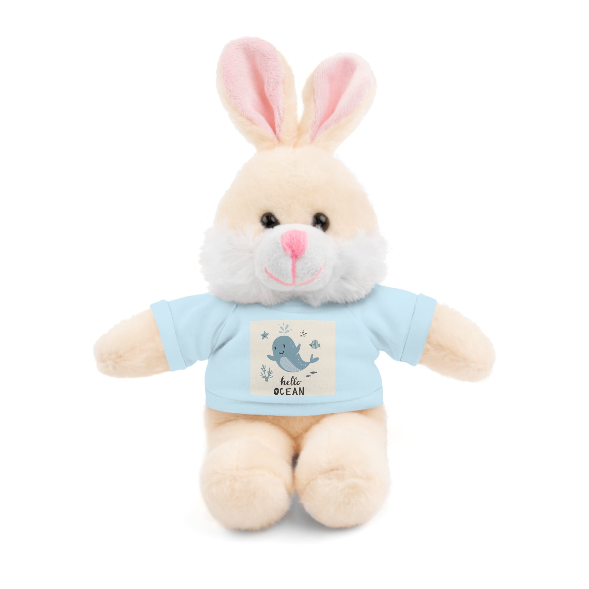 Cuddly Stuffed Bear with Tee - Cute Gift for Kids, Nursery Decor, Birthday Surprise, Ocean Theme, Plush Toy