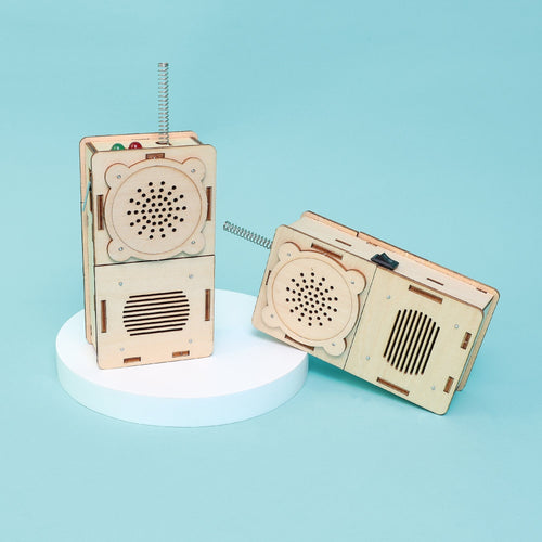 Build & Learn Walkie Talkie STEM kit with electronic components and assembled walkie talkies for hands-on STEM learning