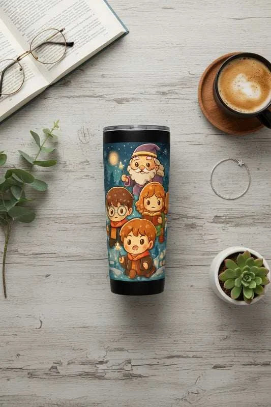 20oz Viking Tumbler stainless steel with double insulation and full wrap design on wooden table