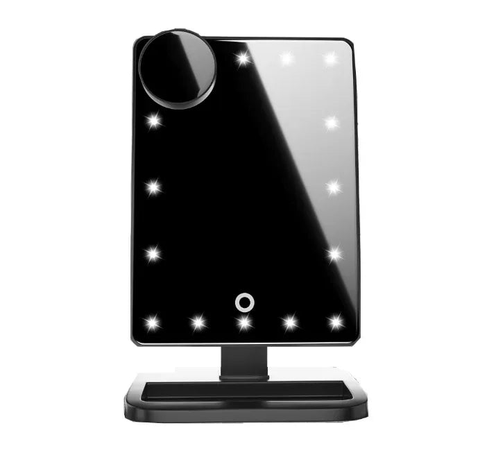 LED makeup mirror with Bluetooth speaker and 10X magnification