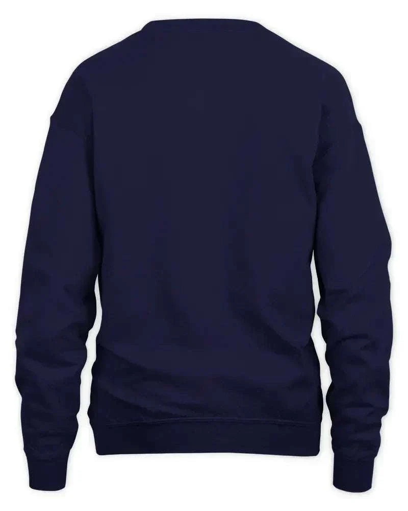 Navy Pharmacy Christmas sweatshirt with preshrunk fleece and double-needle stitching