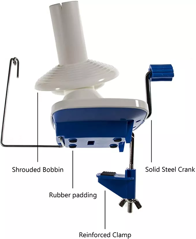 Manually operated winding machine with 4-ounce capacity and clamp base