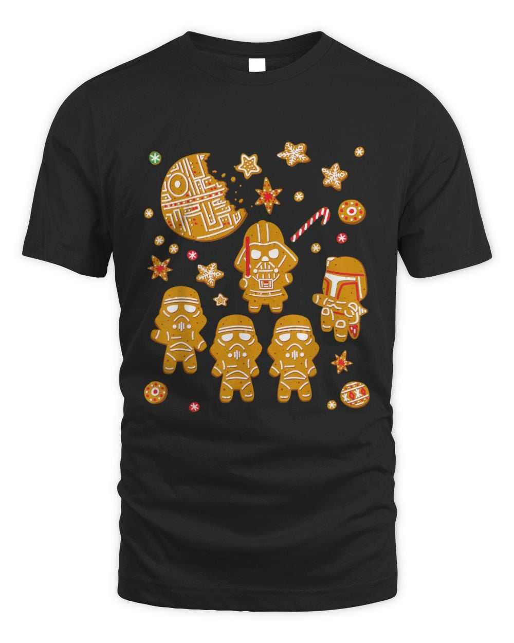 Black Star Wars Gingerbread Cookies Galactic Empire holiday unisex t-shirt