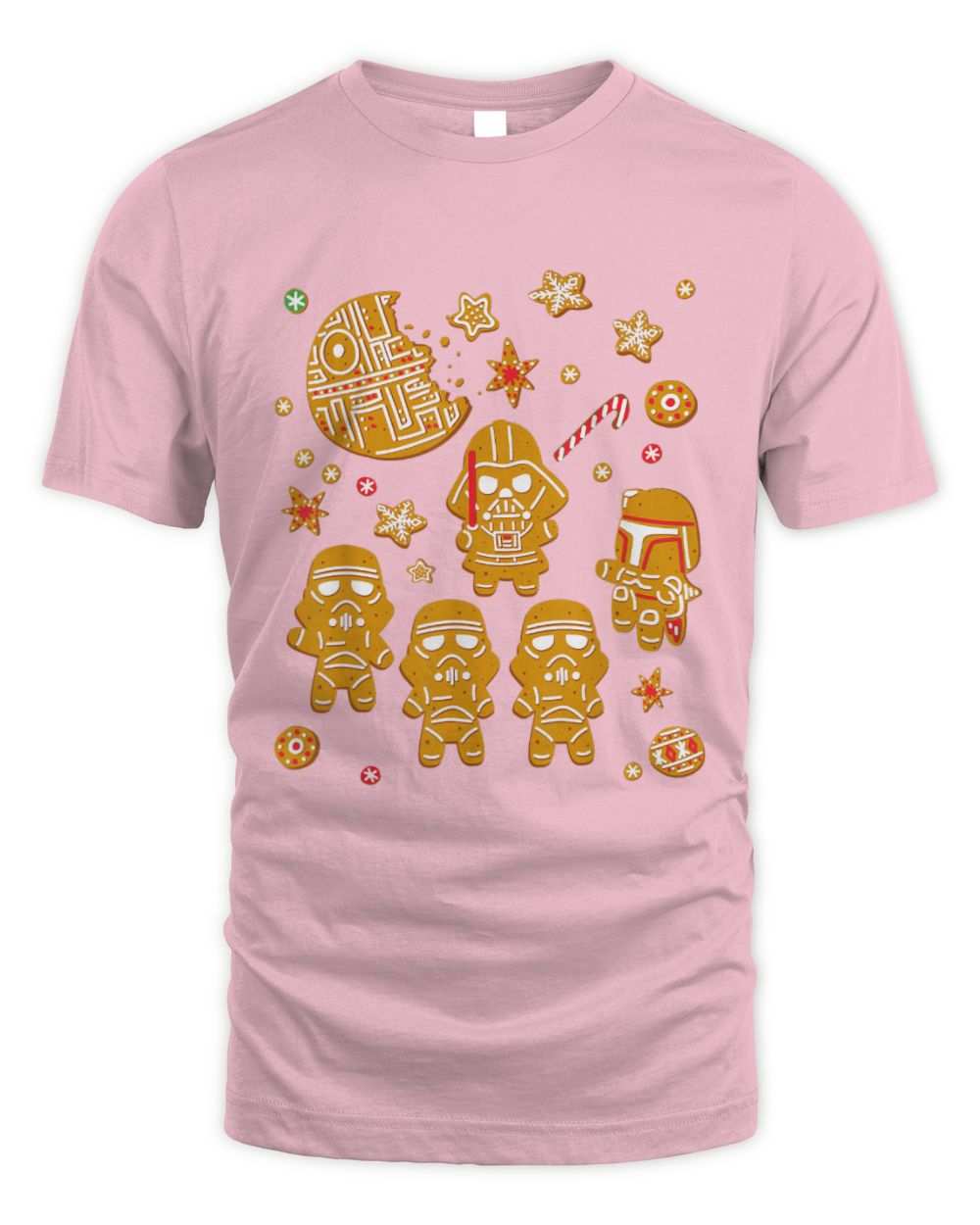 Pink Star Wars Gingerbread Cookies Galactic Empire themed unisex cotton t-shirt