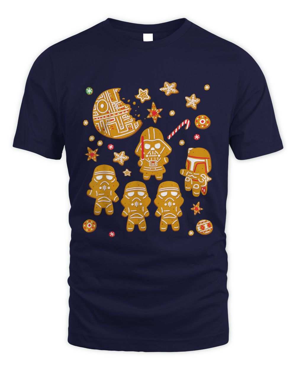 Star Wars Gingerbread Cookies Galactic Empire themed navy blue unisex t-shirt