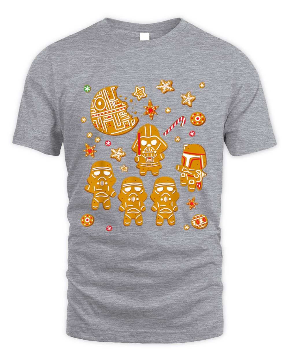 Star Wars Gingerbread Cookies Galactic Empire themed grey unisex t-shirt