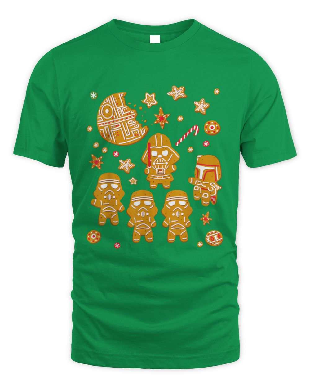 Green Star Wars Gingerbread Cookies Galactic Empire holiday unisex t-shirt