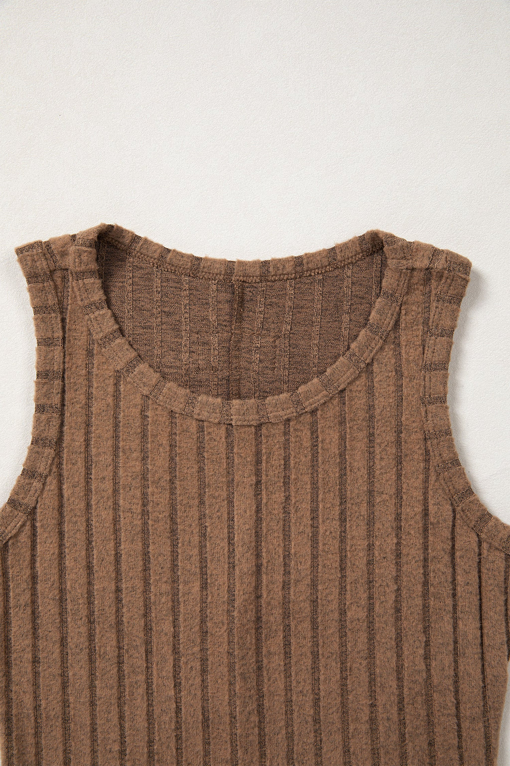 Beau Blue slim ribbed mineral wash tank top on mannequin