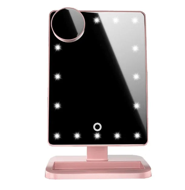 LED makeup mirror with Bluetooth speaker and 10X magnification