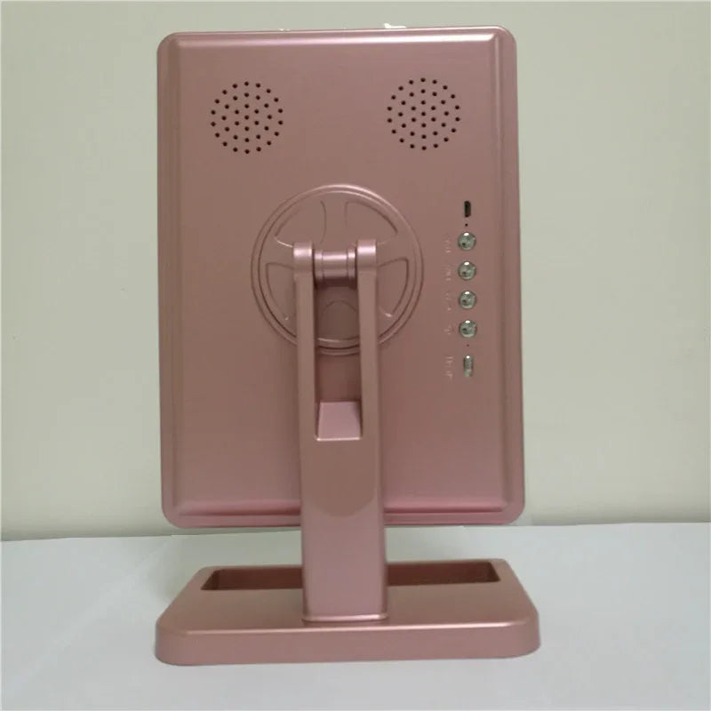 LED makeup mirror with Bluetooth speaker and 10X magnification