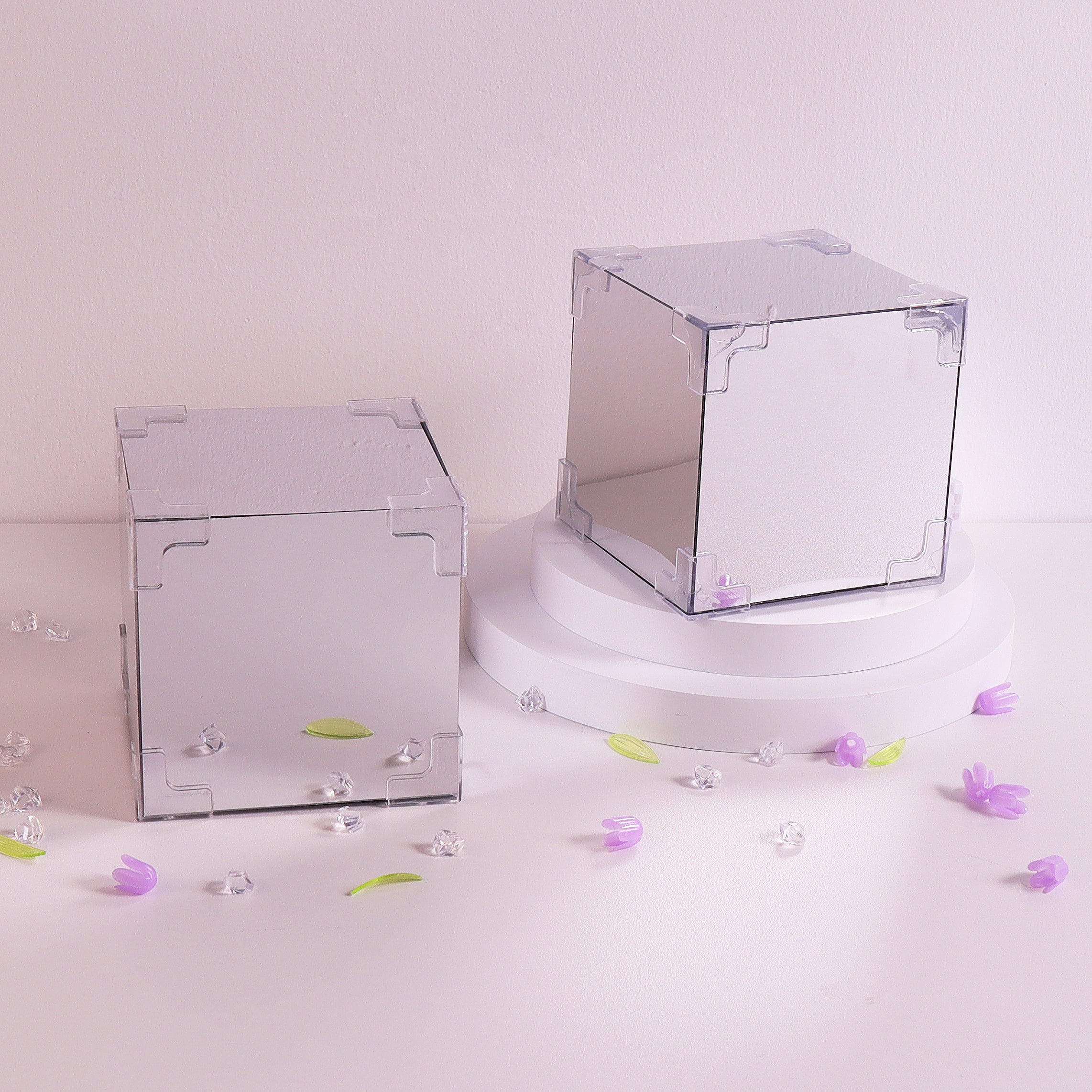 Purple Tulip Mirror LED Night Light – DIY Floral Glow Lamp
