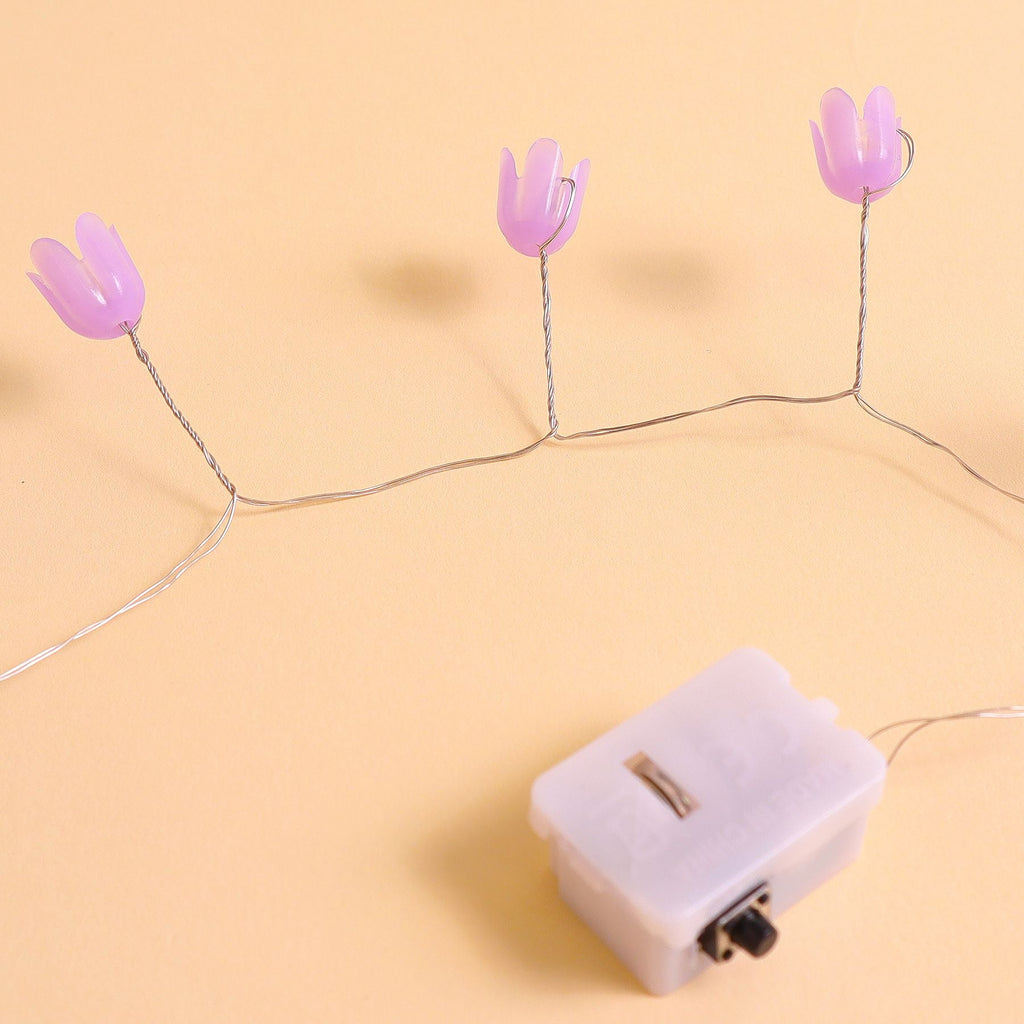 Purple Tulip Mirror LED Night Light – DIY Floral Glow Lamp