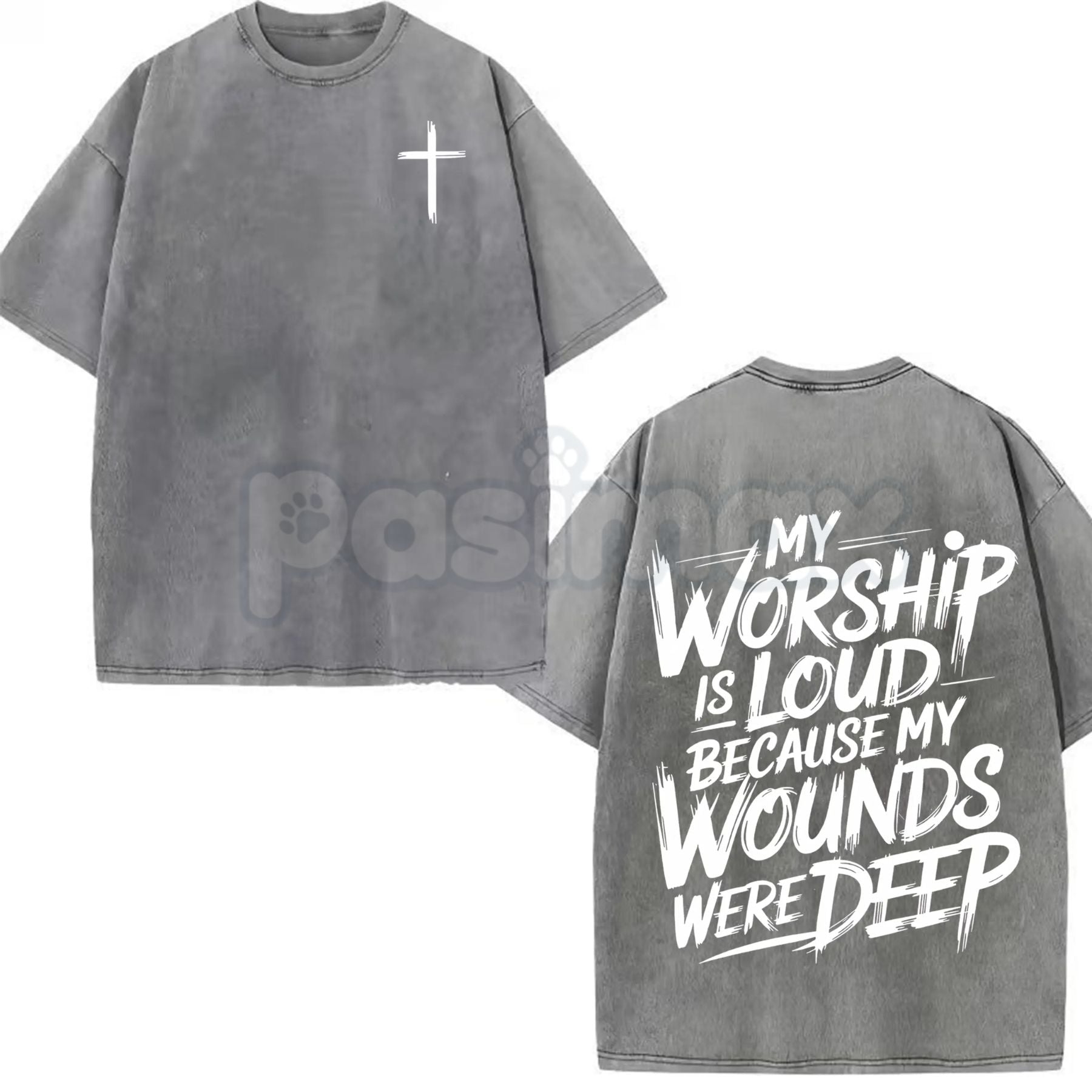 Christian graphic tee with my worship is loud faith message