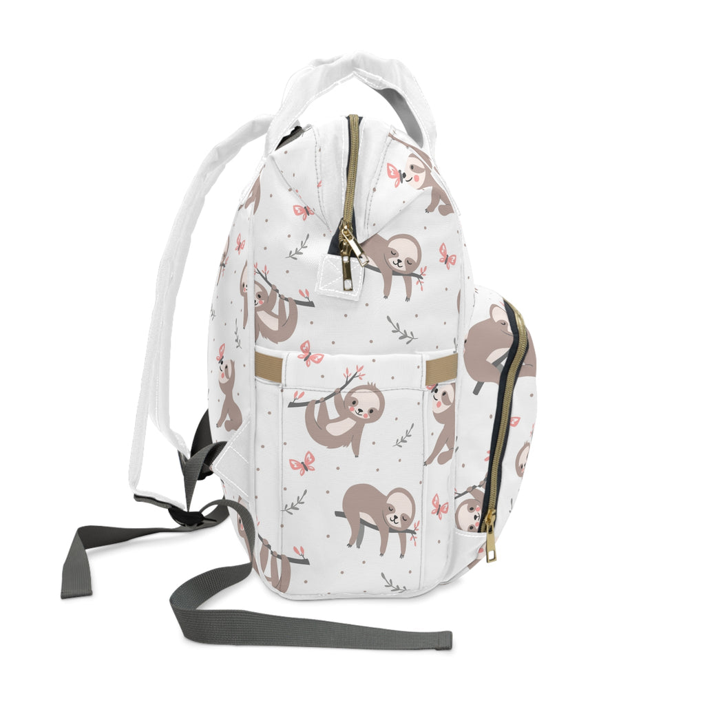 Stylish multifunctional diaper backpack with camouflage pattern and multiple compartments for baby essentials
