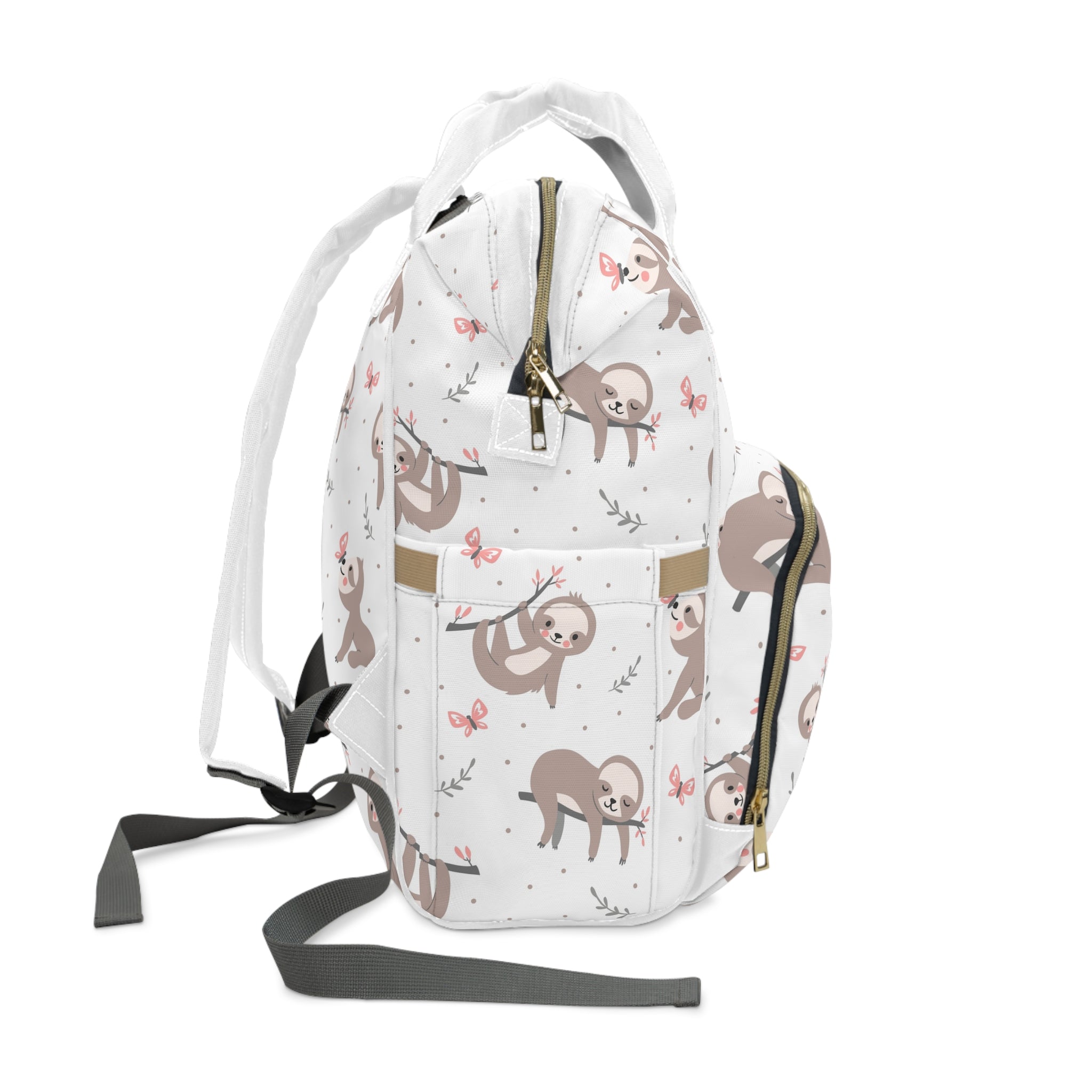 Stylish multifunctional diaper backpack with camouflage pattern and multiple compartments for baby essentials