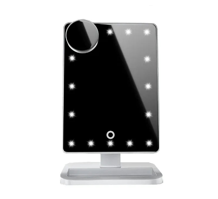 LED makeup mirror with Bluetooth speaker and 10X magnification