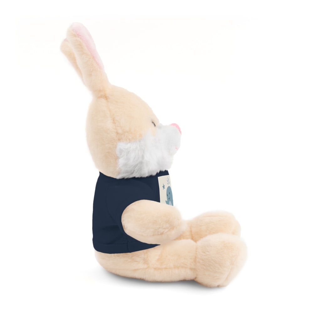Cuddly Stuffed Bear with Tee - Cute Gift for Kids, Nursery Decor, Birthday Surprise, Ocean Theme, Plush Toy