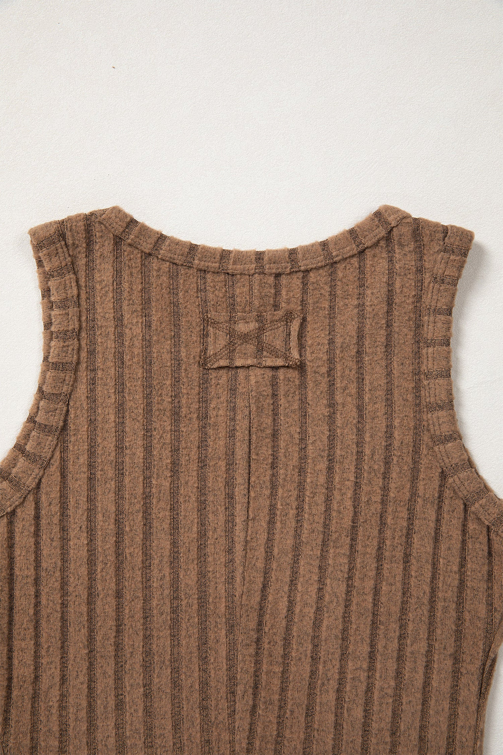 Beau Blue Slim ribbed mineral wash tank top with stretchy breathable fabric and round neck design