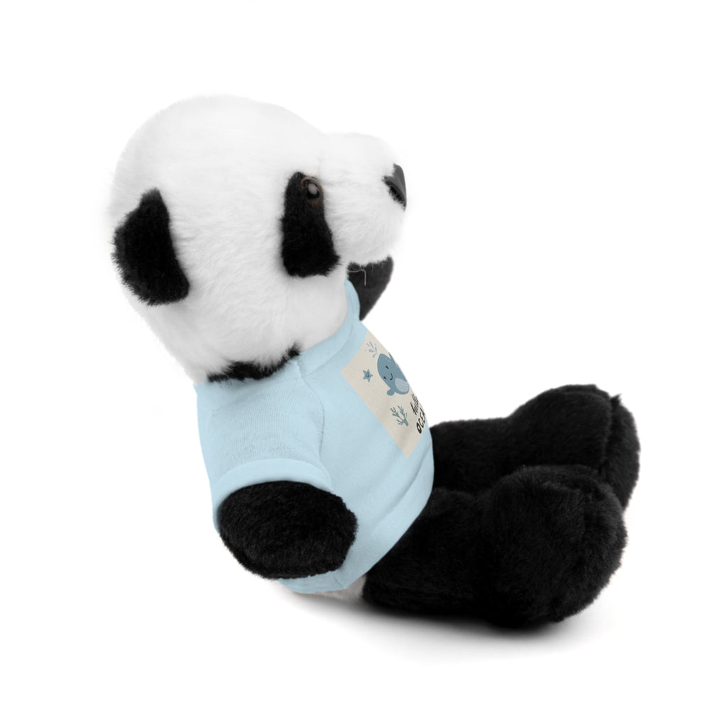Cuddly Stuffed Bear with Tee - Cute Gift for Kids, Nursery Decor, Birthday Surprise, Ocean Theme, Plush Toy