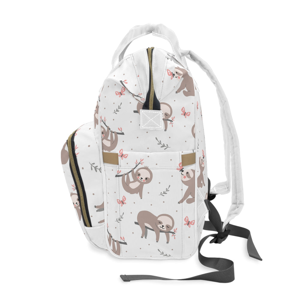 Stylish multifunctional diaper backpack with camouflage pattern and multiple compartments for baby essentials