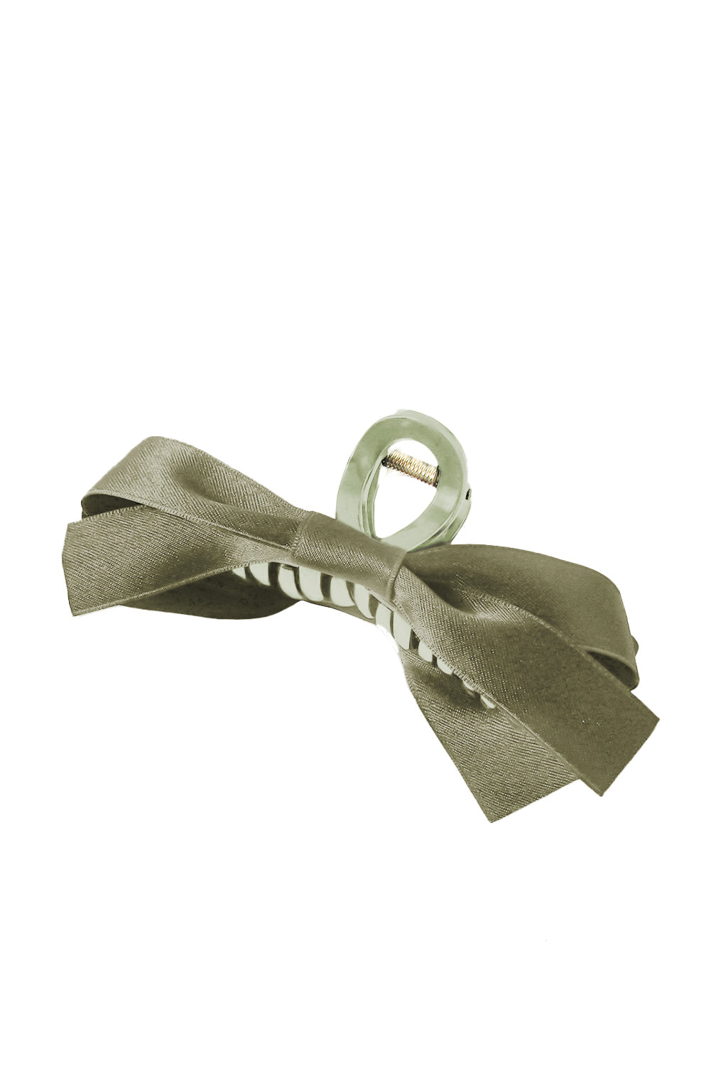 Large black bow decor hair claw clip securing hair stylishly