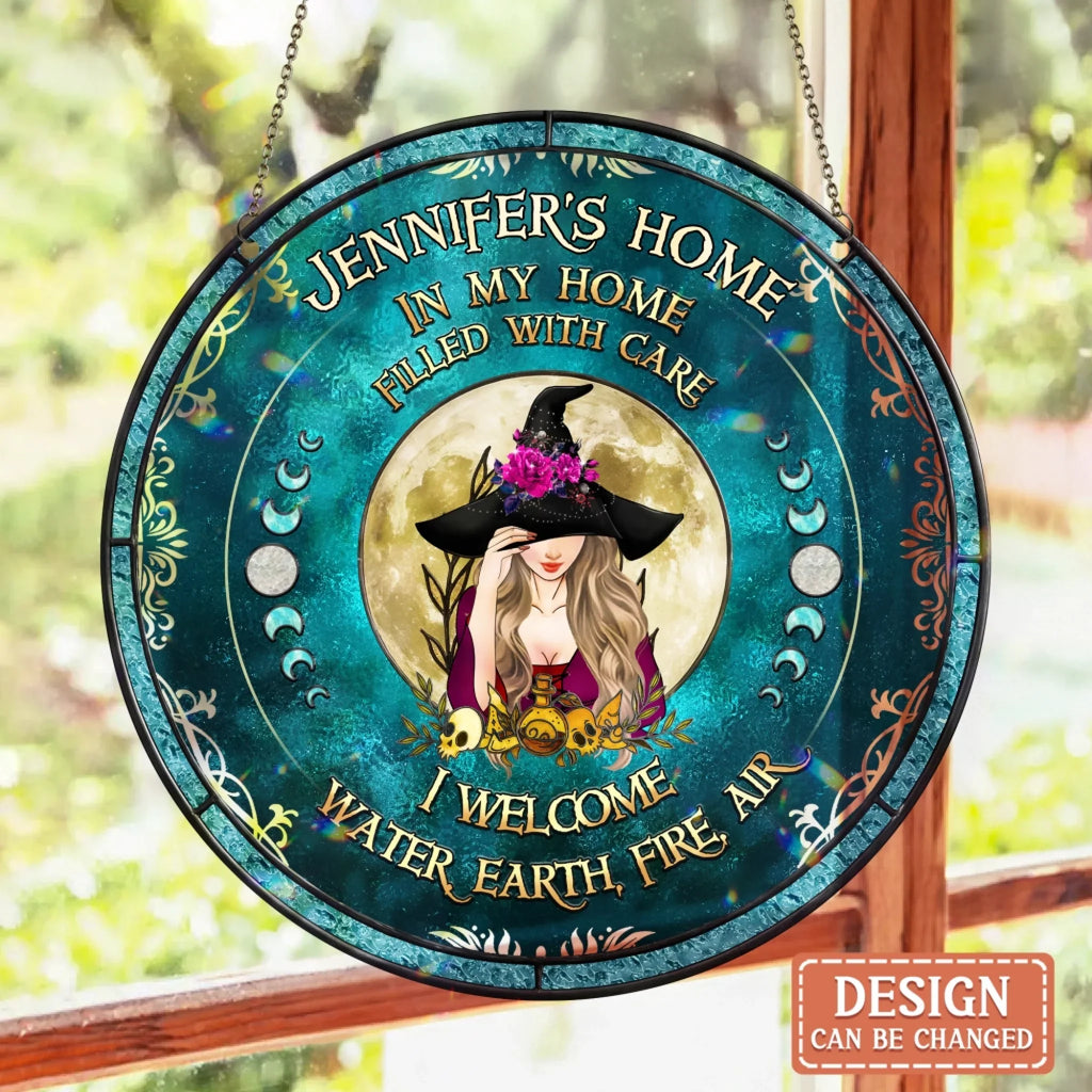 Personalized Witch Acrylic Suncatcher - Gift Idea For Witch/Wicca Decor/Pagan Decor - Check Ya Energy Before You Come In This Home