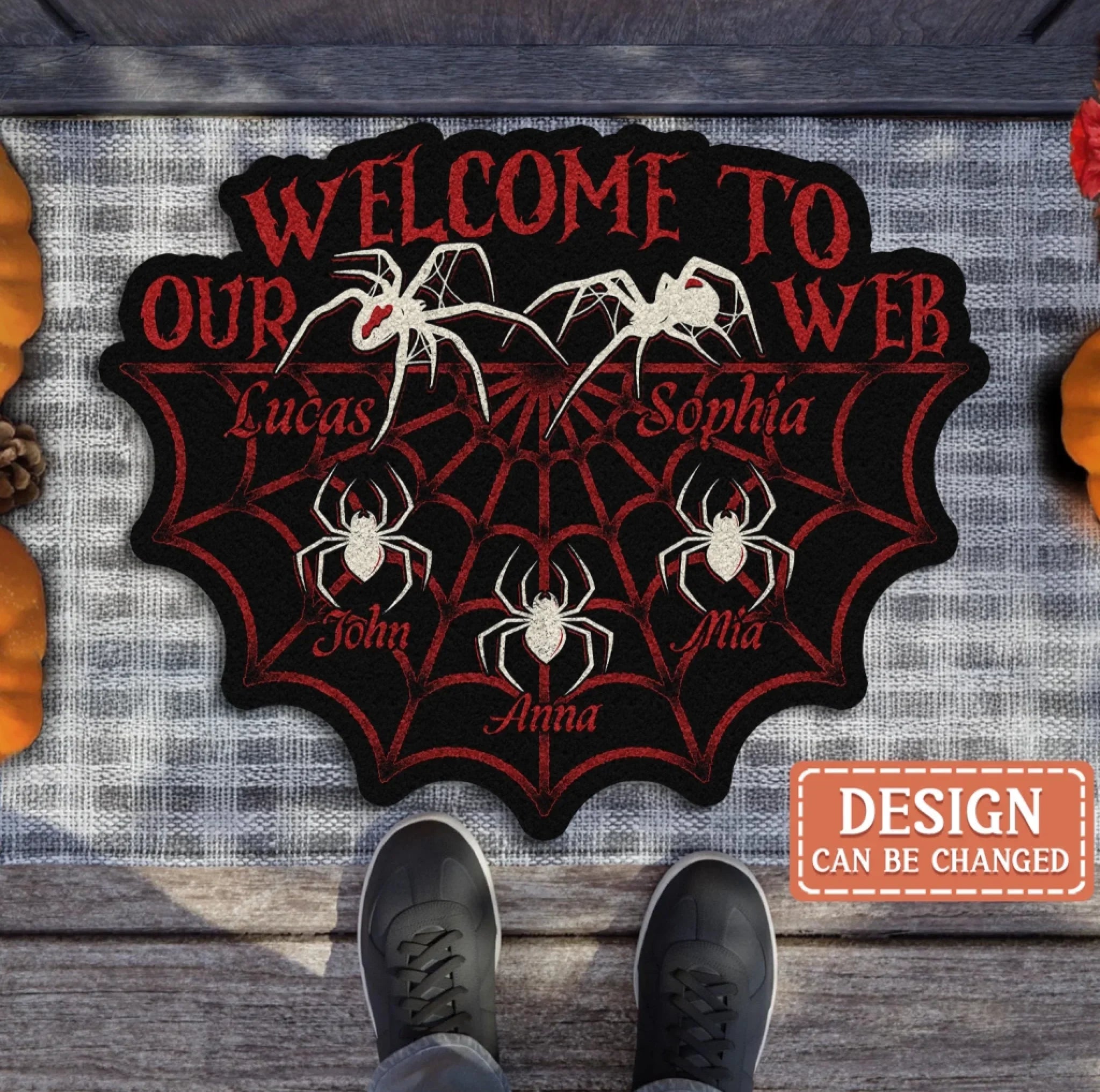 Personalized Horor Doormat - Gift Idea For Family - Up to 5 Kids - Welcome To Our Web