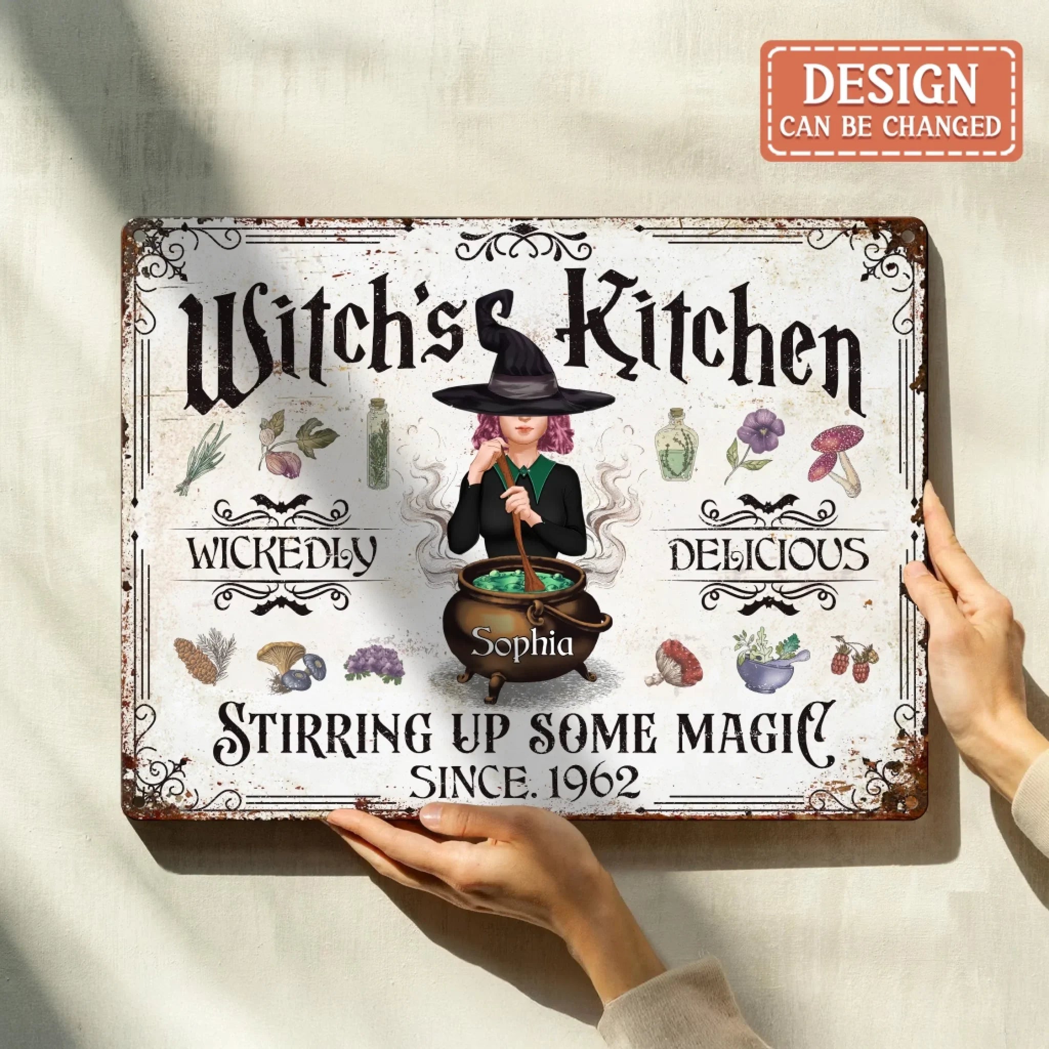 Personalized Witch's Kitchen Metal Sign - Gift Idea For Witch Lover - Stirring Up Some Magic