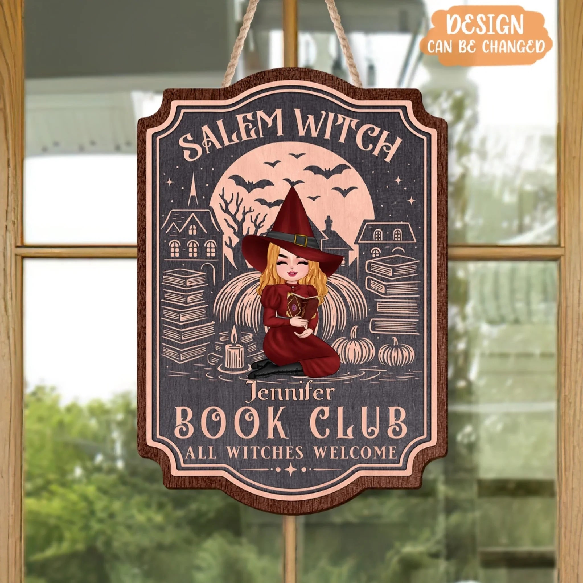Personalized Salem Witch Book Club Wooden Sign - Gift Idea For Book Lover - All Witches Welcome
