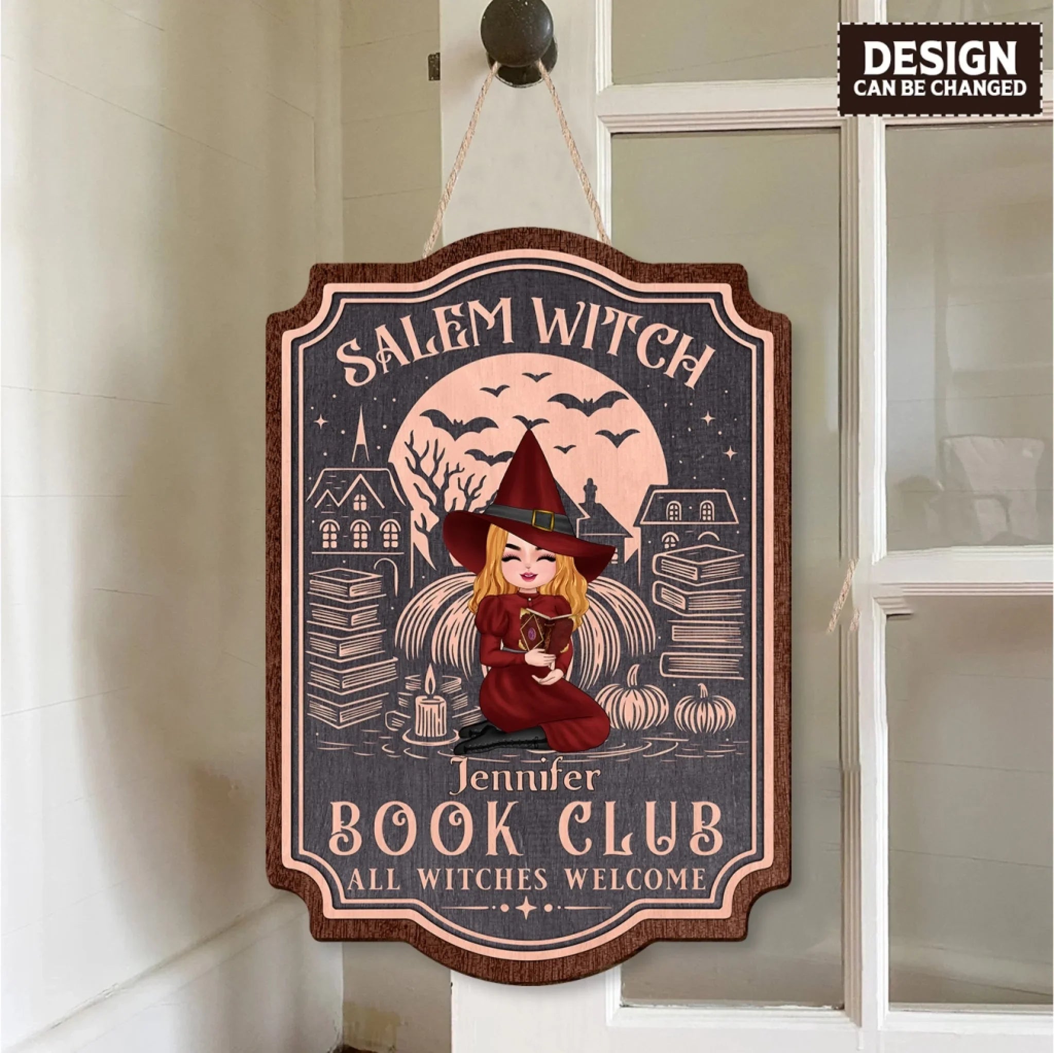 Personalized Salem Witch Book Club Wooden Sign - Gift Idea For Book Lover - All Witches Welcome
