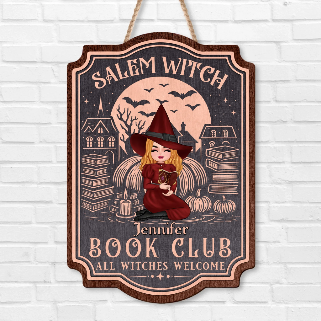 Personalized Salem Witch Book Club Wooden Sign - Gift Idea For Book Lover - All Witches Welcome