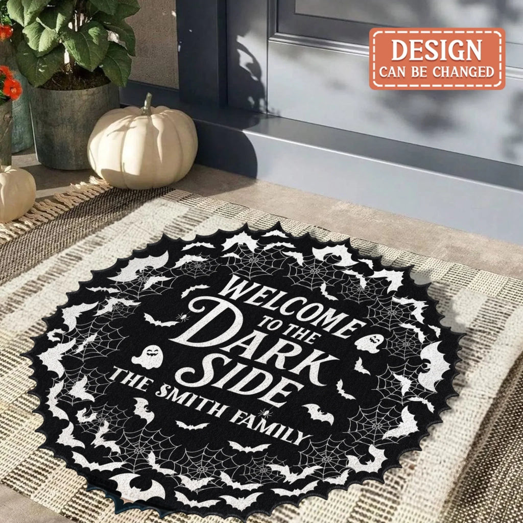Personalized Family Doormat - Hallowen Gift Idea For Family - Welcome To The Dard Side