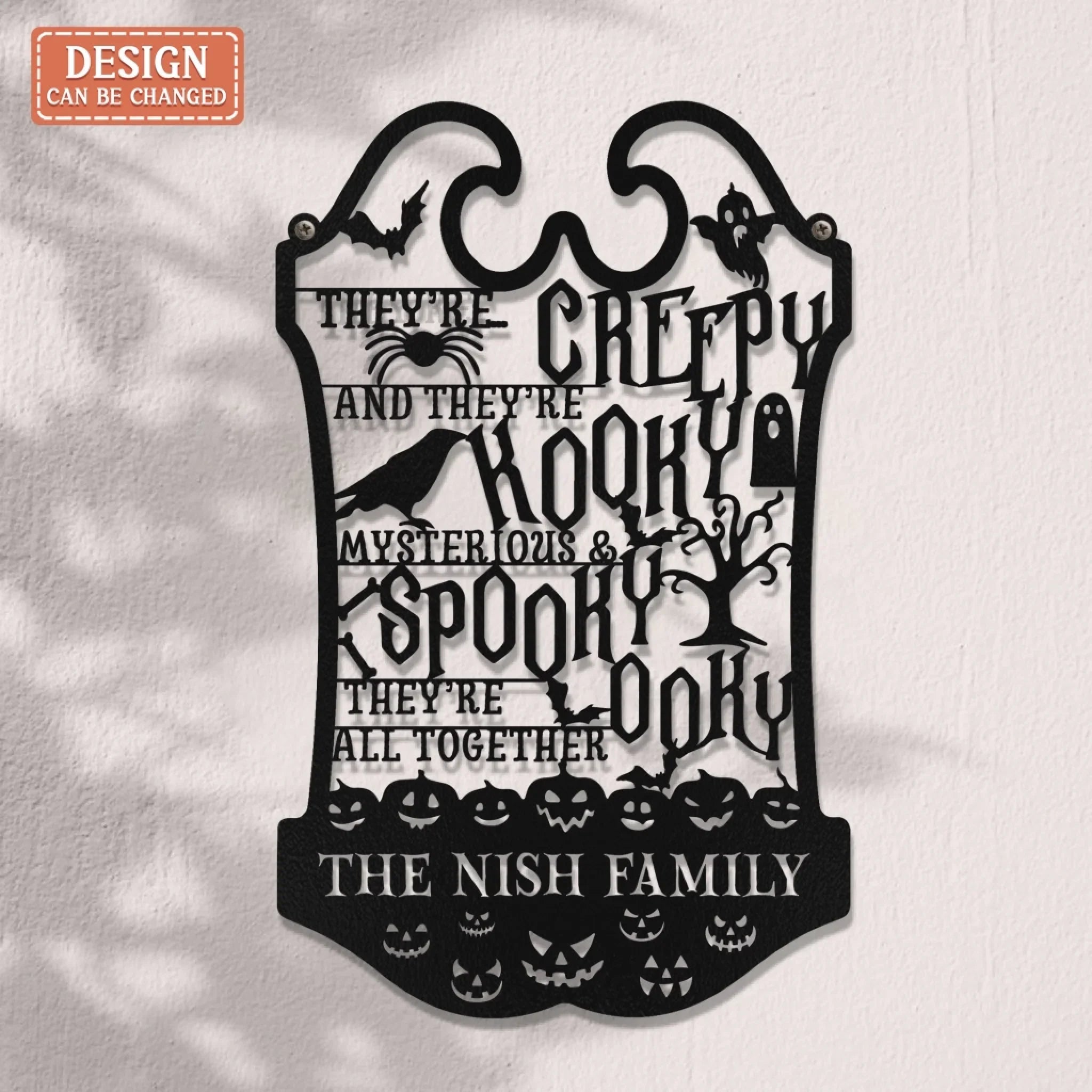 Personalized Horror Family Metal Sign - Gift Idea For Family - They're Creepy They're Kooky Mysterious & Spooky