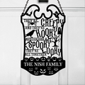 Personalized Horror Family Metal Sign - Gift Idea For Family - They're Creepy They're Kooky Mysterious & Spooky