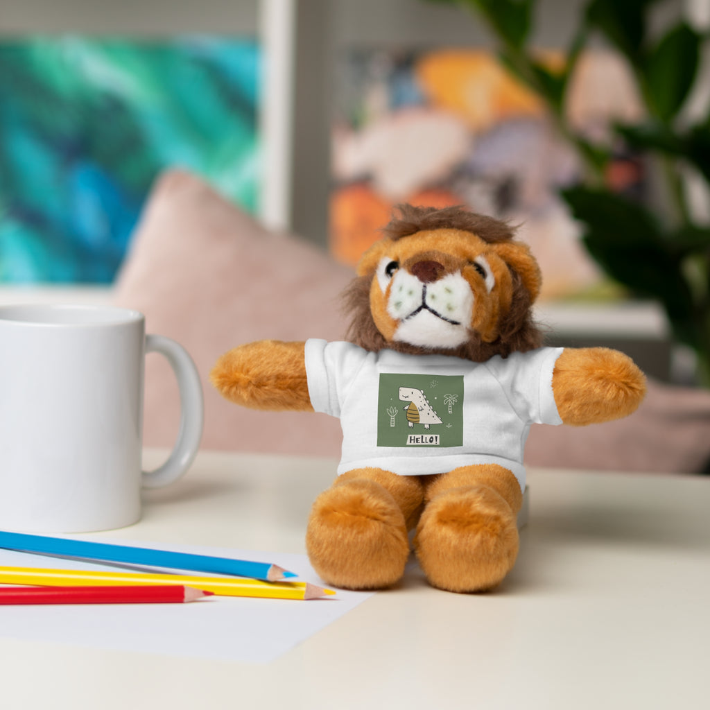 Cute Stuffed Animal with Tee, Adorable Plush Toy Gift, Children's Birthday Present, Cozy Cuddle Buddy, Animal Lover Collectible