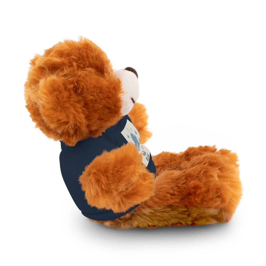 Cuddly Stuffed Bear with Tee - Cute Gift for Kids, Nursery Decor, Birthday Surprise, Ocean Theme, Plush Toy