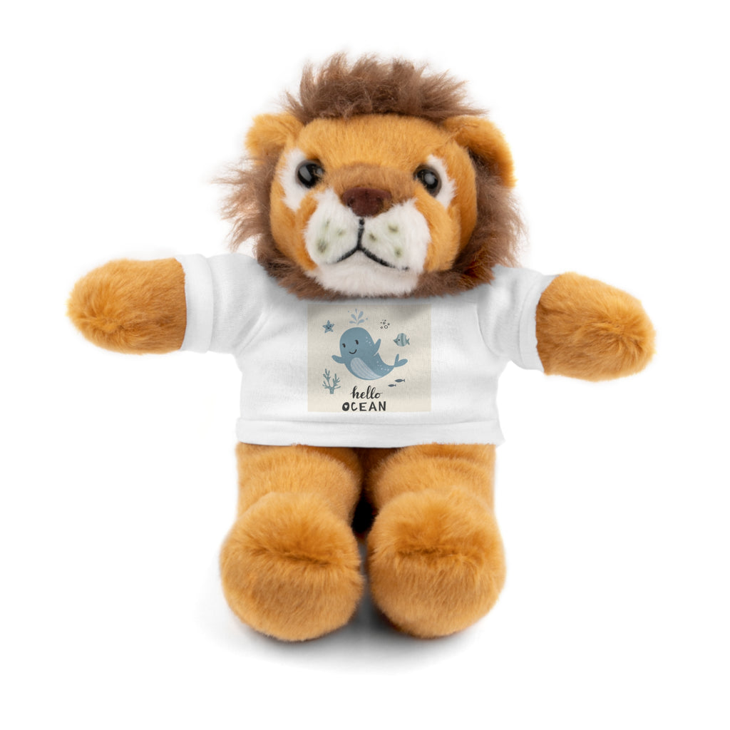 Cuddly Stuffed Bear with Tee - Cute Gift for Kids, Nursery Decor, Birthday Surprise, Ocean Theme, Plush Toy
