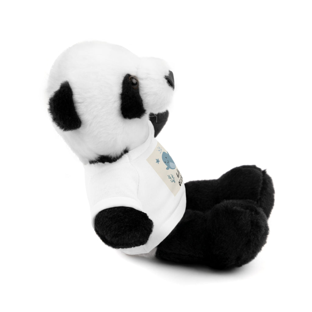 Cuddly Stuffed Bear with Tee - Cute Gift for Kids, Nursery Decor, Birthday Surprise, Ocean Theme, Plush Toy