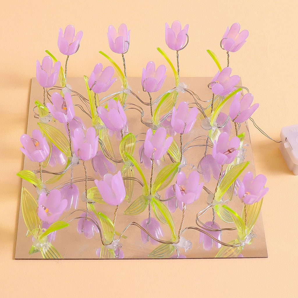 Purple Tulip Mirror LED Night Light – DIY Floral Glow Lamp