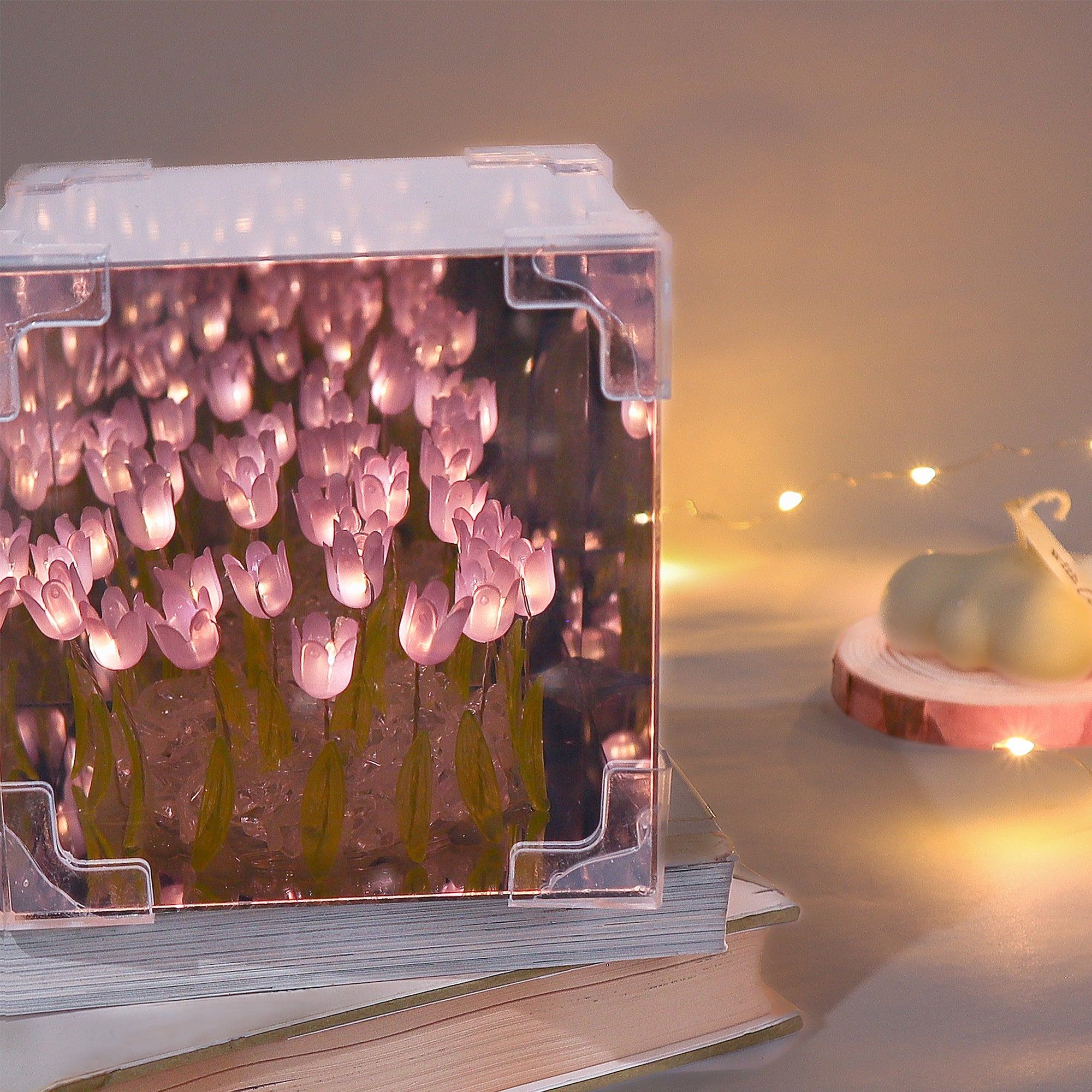 Purple Tulip Mirror LED Night Light – DIY Floral Glow Lamp