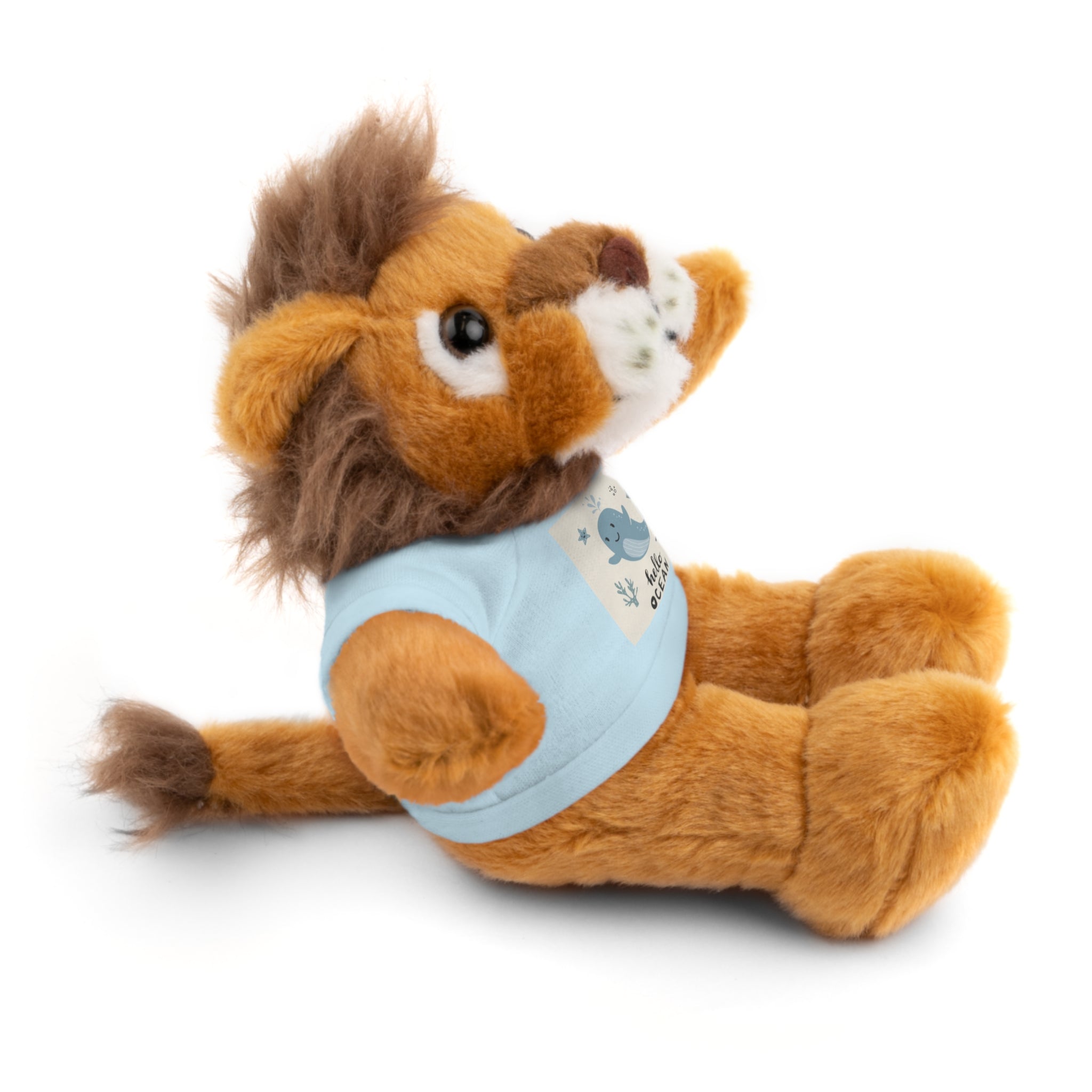 Cuddly Stuffed Bear with Tee - Cute Gift for Kids, Nursery Decor, Birthday Surprise, Ocean Theme, Plush Toy