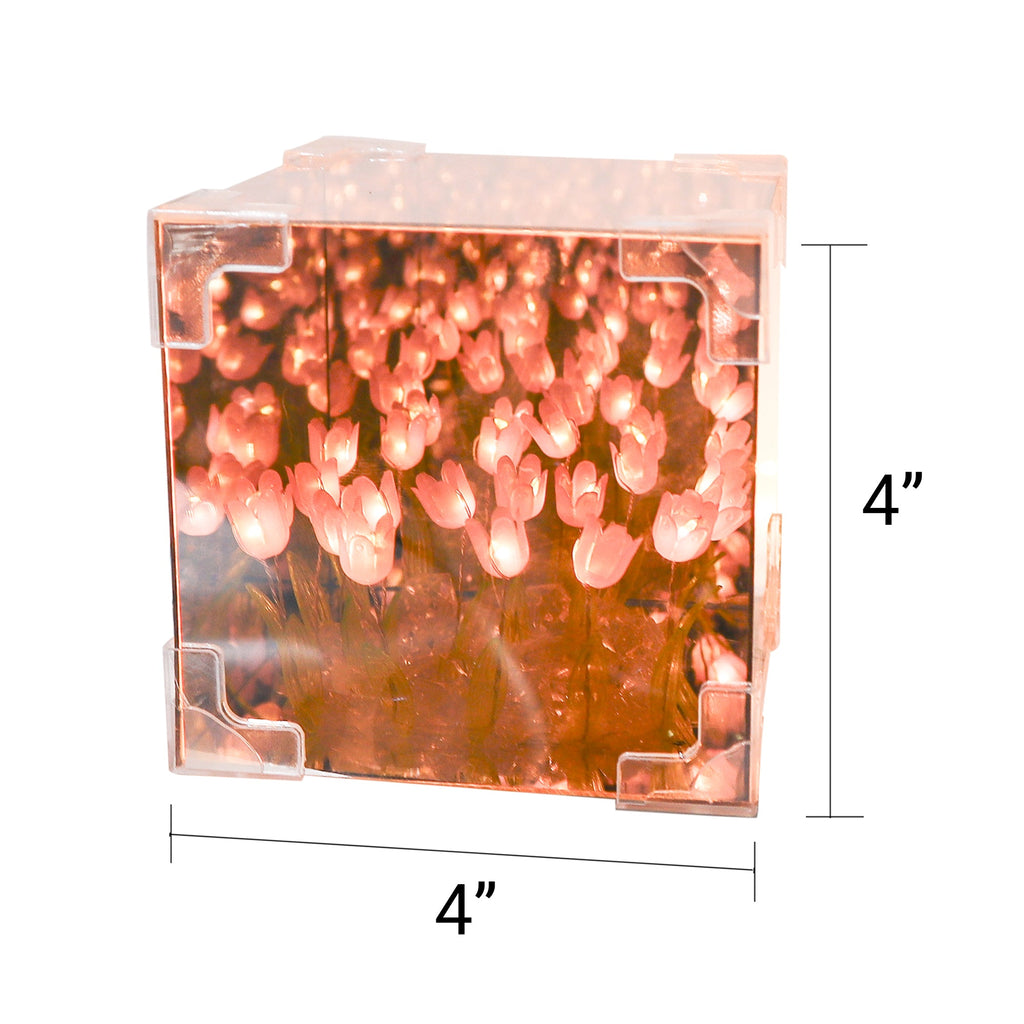 Purple Tulip Mirror LED Night Light – DIY Floral Glow Lamp