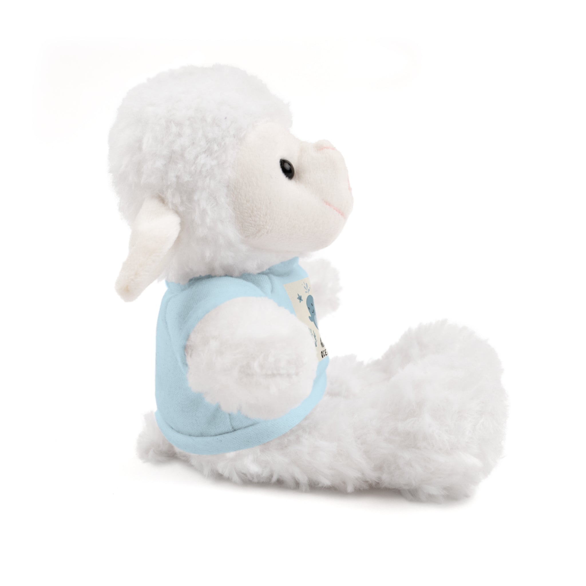Cuddly Stuffed Bear with Tee - Cute Gift for Kids, Nursery Decor, Birthday Surprise, Ocean Theme, Plush Toy