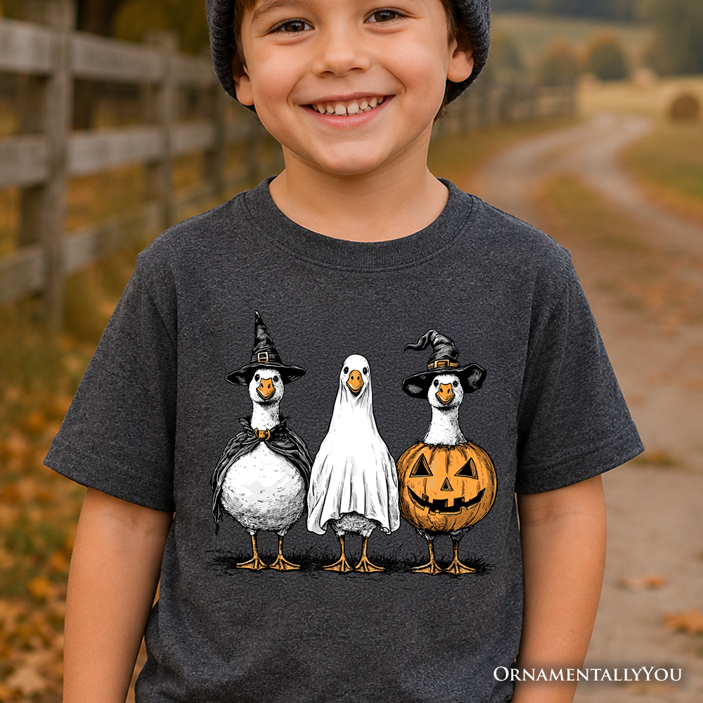 Kids Haunting Honkers Goose T-Shirt, Funny Halloween Costumes Tee for Youth