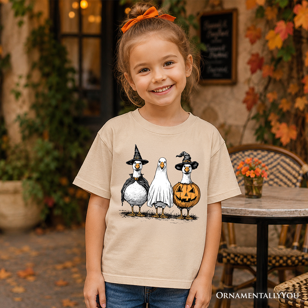 Kids Haunting Honkers Goose T-Shirt, Funny Halloween Costumes Tee for Youth